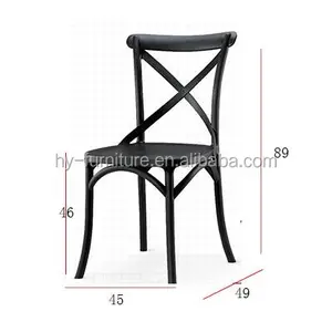 คุณภาพสูงออกแบบใหม่สีดำ pp พลาสติกข้ามกลับเก้าอี้รับประทานอาหาร,พลาสติกเก้าอี้สำหรับห้องรับประทานอาหาร HYX-681