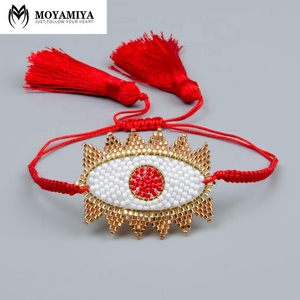 MI-B180261 MoyaMiya Miyuki Delica Perles Bracelet Fait Main Mauvais Œil Tissé Chaîne Avec Gland Bijoux Femmes Unisexe Ojo Turco - Product Image 2