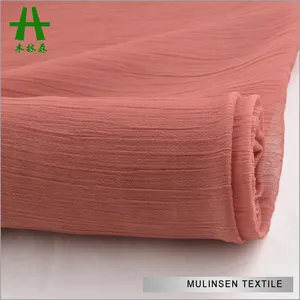 Mulinsen Dệt Đồng Bằng Nhuộm Dệt 100% Polyester Crepe Vải Voan