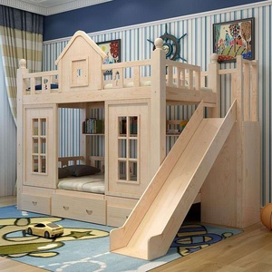 Factory Direct Sale Pine Solid Wood Convertible Multifunction Wooden Princess <strong>Bunk</strong> <strong>Bed</strong> Kids <strong>Bunk</strong> <strong>Bed</strong> With Slide And Table - Product Image 4