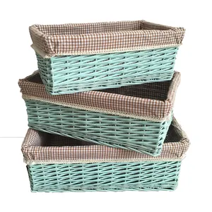 Panier de rangement en osier, benne à linge, Cube tissée en osier, avec penderie