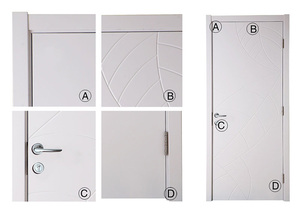 Semi sólido de madera HDF moldeada económico laca <span class=keywords><strong>blanca</strong></span> mate de la <span class=keywords><strong>puerta</strong></span> interior - Product Image 4