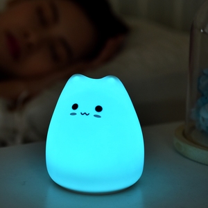 6 Led Motion Sensor Tap Toy Lamp Nursery Soft Baby <strong>Cat</strong> <strong>Night</strong> <strong>Light</strong> - Product Image 1
