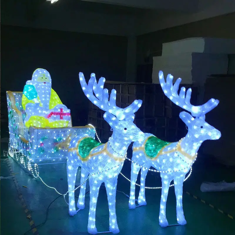 야외 크리스마스 장식 거 대 한 led 조명 2D/3D 모티브 빛 동물 빛 조각