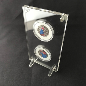 Factory Clear Acrylic Magnetic <strong>Challenge</strong> <strong>Coin</strong> <strong>Display</strong> Holder Case with Stand for Sale - Product Image 3