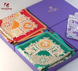 custom luxury cardboard paper gift box hot stamping with handkerchief/silk scarf/bed sheets for bedding set/Apparel Packaging