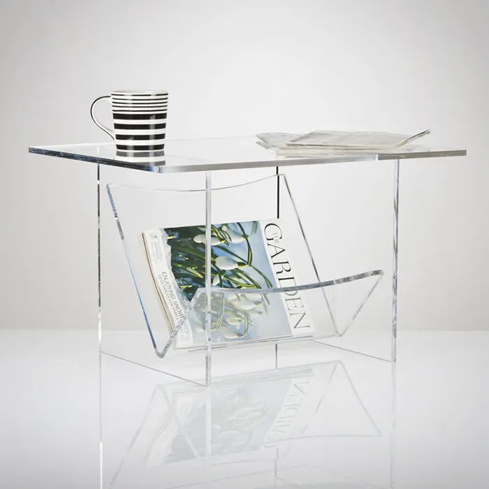 Alt ile Modern şeffaf akrilik sehpa Lucite mobilya masa