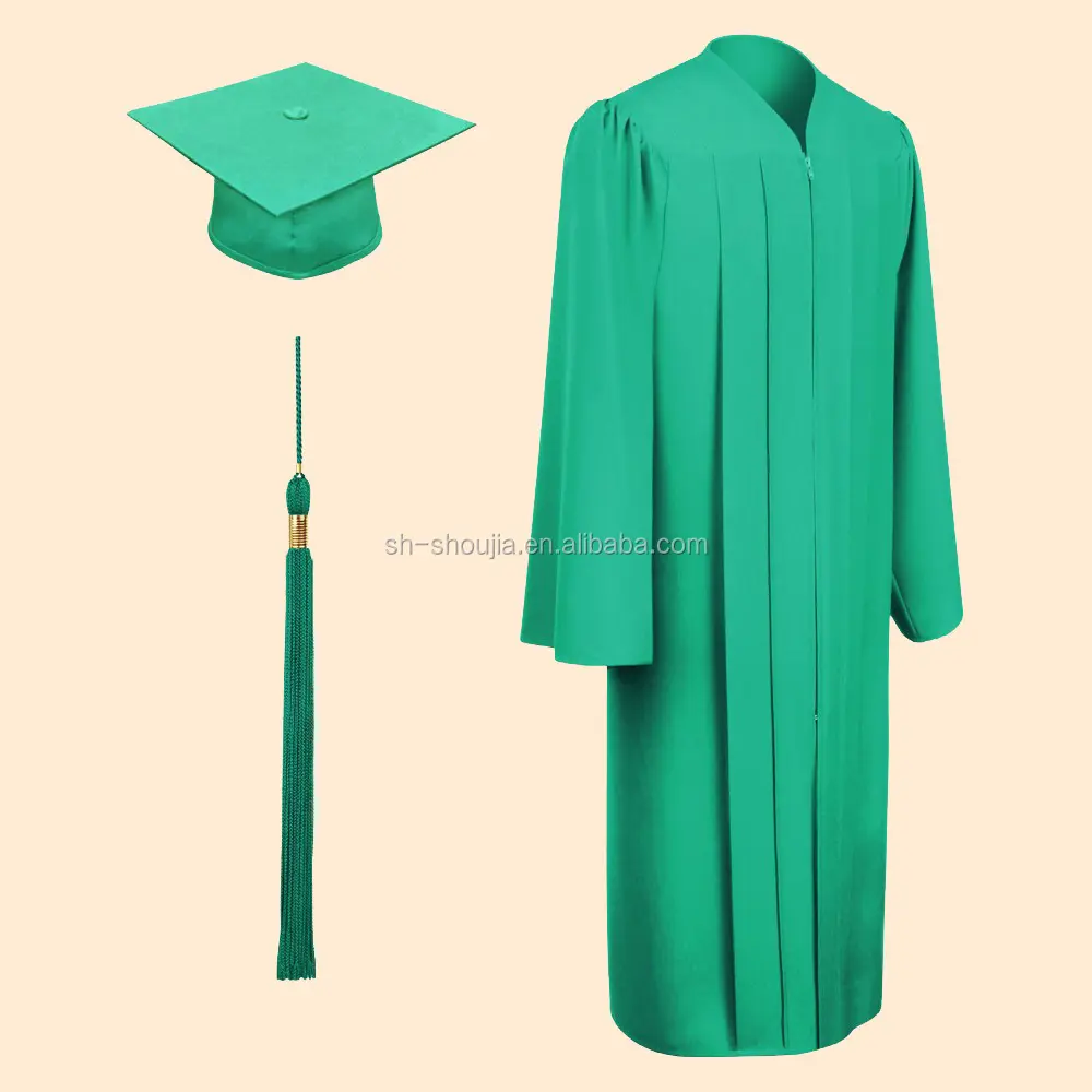 Matte Emerald Green Cap and Gown, graduation cap and gown, Bachelor Cap and gown