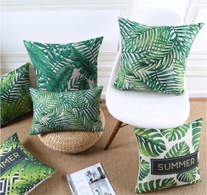 Tropical Plant Leaves Summer Cushion <strong>Cover</strong> Cotton <strong>Sofa</strong> Home Decoration Linen <strong>Throw</strong> Pillow <strong>Covers</strong> - Product Image 6