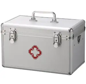 Eco-friendly MDF wood aluminium alloy medicine first aid case