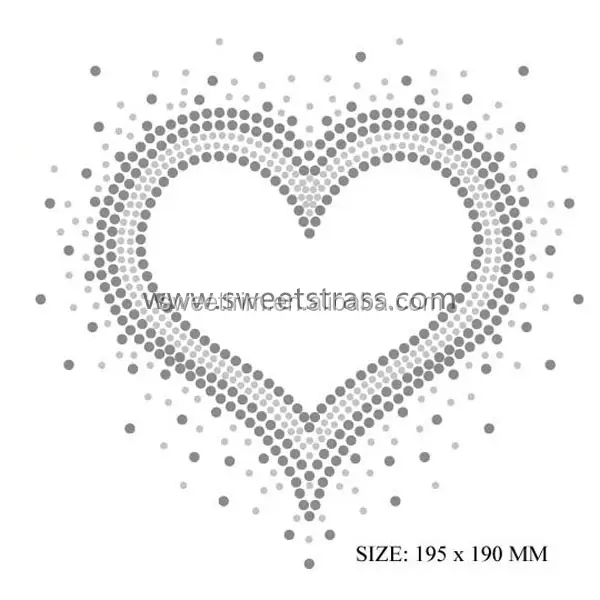 Wholesale customized rhinestone template heart design