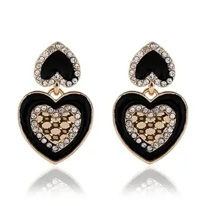 Best Selling Items Gold Plated Yellow Enamel Chandelier Jhumka Big Heart Earrings