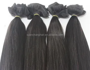 Factory price clip in hair extention clip on straight hair machine weft