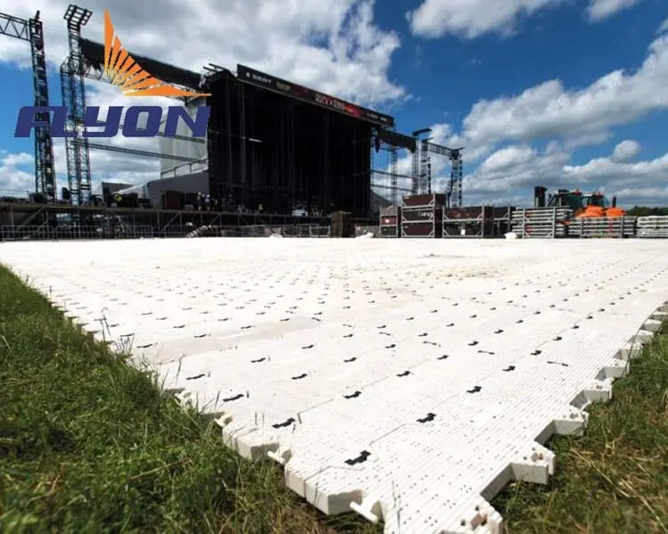 Revêtement de sol de protection de pelouse en caoutchouc, 15 m, bâche encastrée