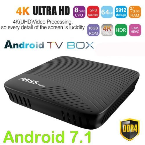 M8s pro android 7.1 smart tv caja Amlogic S912 Octa Core 2 gb ram 16 gb rom m8s pro con bluetooth 4.0