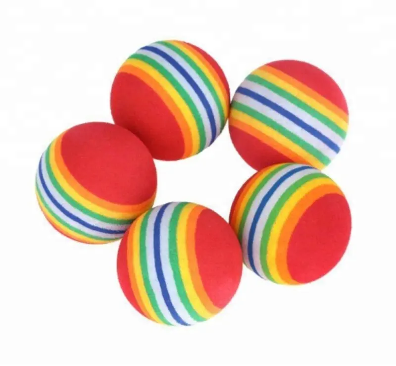 Colorful Pet Cat Kitten Soft Foam Rainbow Play Balls Activity Toys Funny Balls