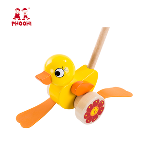 Children Educational Learning Walker Animal Duck <strong>Wooden</strong> Kids Hand <strong>Push</strong> <strong>Toy</strong> for 12m+ - Product Image 2