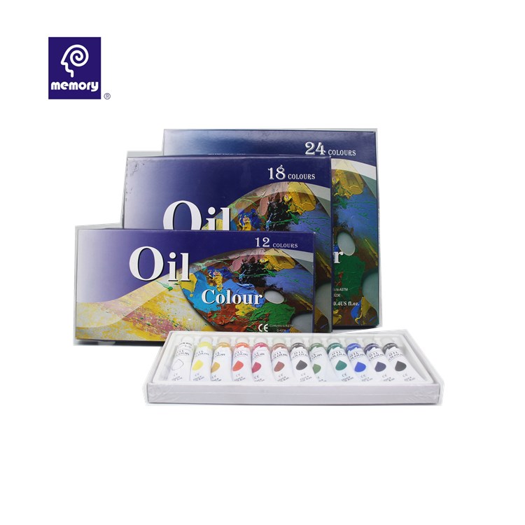 Память масляная краска/масляная краска 12/18/24 цвета профессиональные художественные масляные цвета под покраску