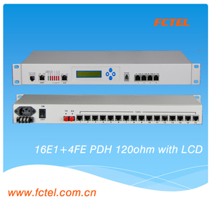 Chất lượng cao đa dịch vụ 4E1 + 4ge <span class=keywords><strong>PDH</strong></span> sợi quang multiplexer với LCD - Product Image 3