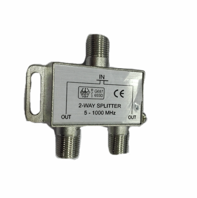 2 Way 6A Nickel Contact Coax Cable TV Splitter 5-1000MHz