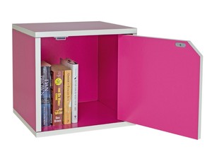 Estantería de cartón pequeña de color azul con puerta - Product Image 6