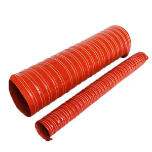 black color or red color flexible air duct high temperature silicone hose heating ventilation