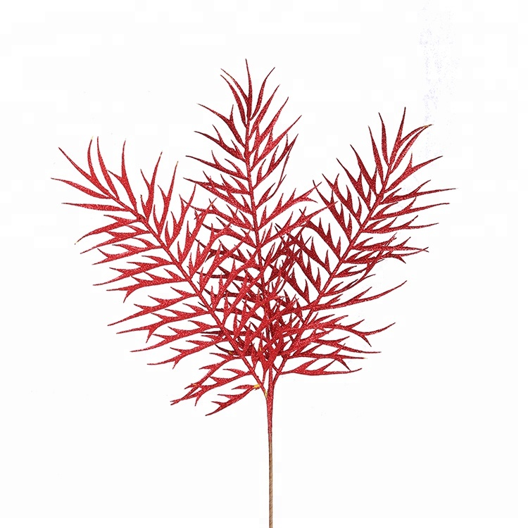 43 см, высокое качество, модное и высококачественное украшение для вечеринки, Рождественское украшение, листья, веточки, блестящий спрей