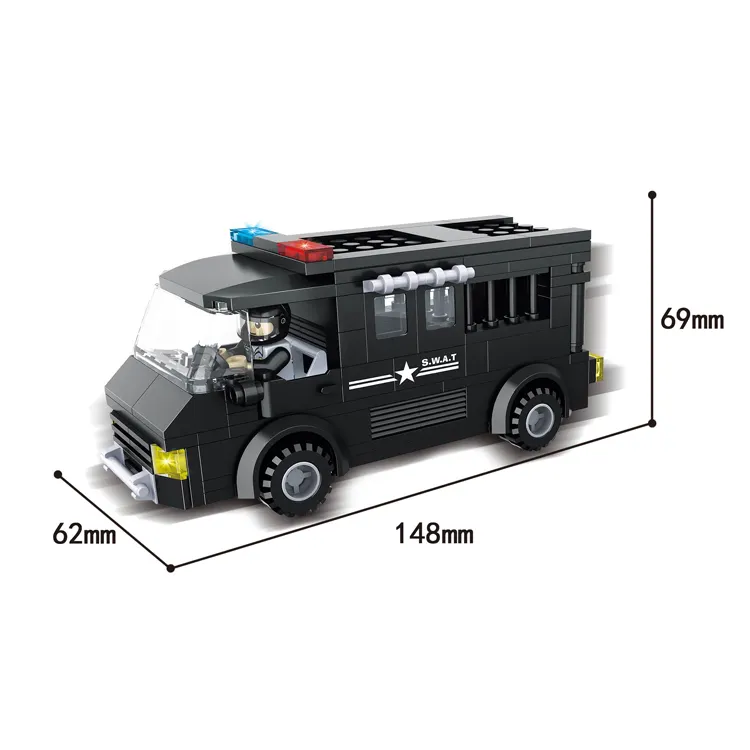 city police car set station special forces military model building blocks kids plastic 359pcs mini toy brick with light