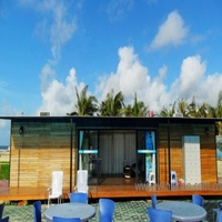 Maison modulaire Maison En Bois Vert Bâtiment Coulissante Conteneur Maison De Luxe Européenne Beach Villa