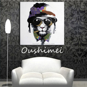 Vente chaude oeuvre animaux <span class=keywords><strong>photos</strong></span> à la main Cool <span class=keywords><strong>chien</strong></span> photo sur toile pour salon décoration <span class=keywords><strong>chien</strong></span> peinture - Product Image 2