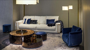 <span class=keywords><strong>Sofa</strong></span> Beludru Ruang Tamu Biru Dongker Kelas Atas - Product Image 5