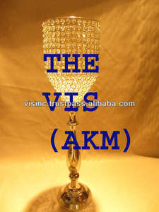 Porte-pilier en cristal de luxe Cum Vase à fleurs de mariage en vente Autres bougeoirs Lanternes et bocaux à bougies - Product Image 2