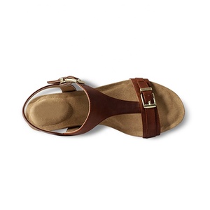 Delle signore comode <span class=keywords><strong>tacco</strong></span> <span class=keywords><strong>basso</strong></span> cuneo scarpe sandalo T-strap fibbia <span class=keywords><strong>sandali</strong></span> per le donne e le signore - Product Image 5