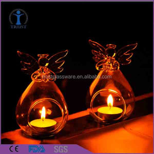 Hecho a mano decoración del hogar hermoso ángel de cristal titular de la vela - Product Image 1