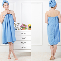 Women Absorbent Eco-Friendly Quick-Dry Microfiber Plain Knitted Shower Spa Body Wrap Bath Towel