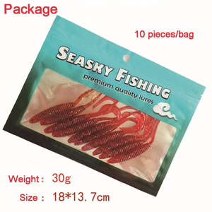 9.5 centimetri singolo long tail morbido larva grub richiamo verme <span class=keywords><strong>silicone</strong></span> esche da pesca lure - Product Image 6