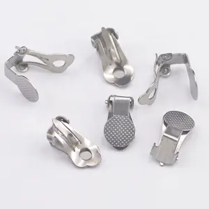 jewelry making non pierced metal ear clip accessories silver frog shape earring parts