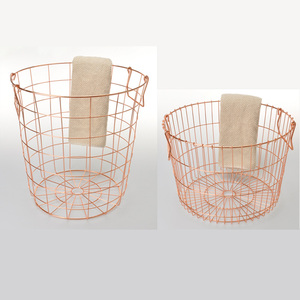 Cestas de Almacenamiento Redondas de Alambre Metálico Blanco Mate Baratas - Product Image 5