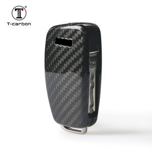 T-carbon-Funda de fibra de carbono para <span class=keywords><strong>llave</strong></span> de coche, accesorios para <span class=keywords><strong>Audi</strong></span> <span class=keywords><strong>A3</strong></span>, diseño a la moda - Product Image 4