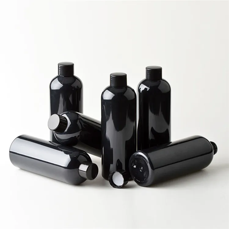 Iarbey Groothandel Lege Ronde Zwarte Pet Plastic Fles 10Ml-1000Ml Met Plastic Schroefdop Voor Cosmetisch Gebruik