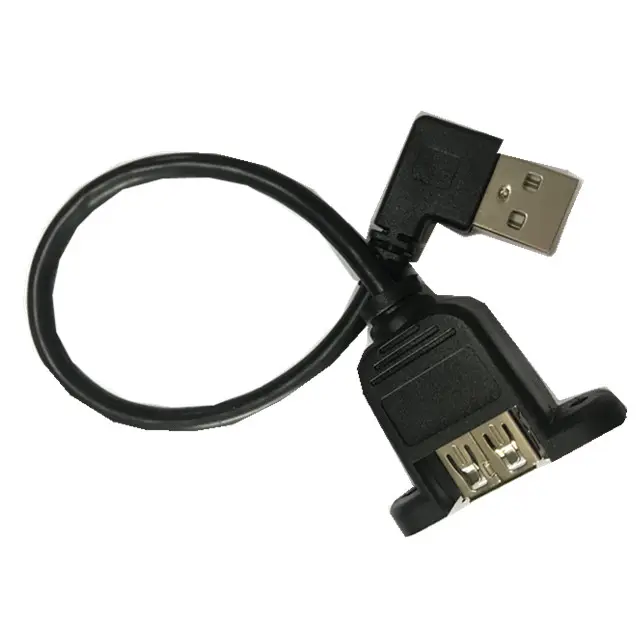 Rallonge de type USB 480 A à angle droit 30cm 2.0 mbps avec câble à vis pour montage sur panneau