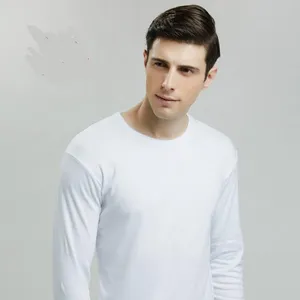 Maillot à manches longues pour hommes, sous-vêtements thermiques, doublure polaire, chemise à manches longues