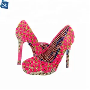 Personalizado OES Andando pela Fé hotfix Rhinestone Shoe Applique Motif Ferro Na Vara De Transferência Para Diferentes Motivos