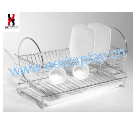 Design elegante in acciaio inox rack da cucina/mentale/da cucina filo piatto e tazza scaffali/In Piedi servizio cena titolari