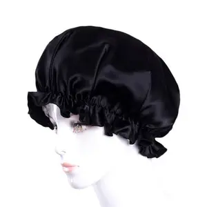 color supply hair bonnets silk customized logo printing