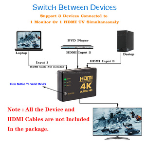 HDMI Schalter, 3 Port 4 karat * 2 karat Switcher Splitter Box Ultra HD für DVD HDTV Xbox PS3 PS4 - Product Image 2