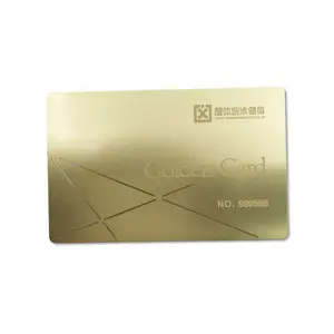 Cheap etched cut out metal business card gold plated metal card printing