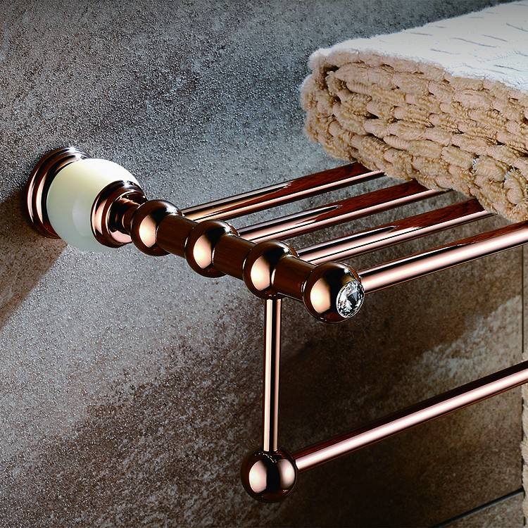 Luxury Bathroom Towel Racks Rose Gold Crystal Holder