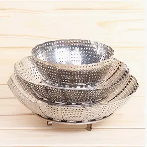 Hot Jual multifungsi putaran bentuk stainless steel sayuran steamer, piring buah