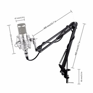 Chuyên nghiệp KTV Microphone bm 800 BM800 Condenser Cardioid Pro Audio Studio Vocal Recording Mic KTV Karaoke + Kim Loại Sốc Núi - Product Image 1